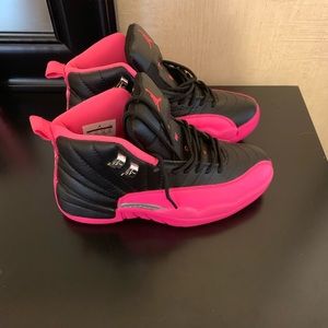 Pink and black Jordans